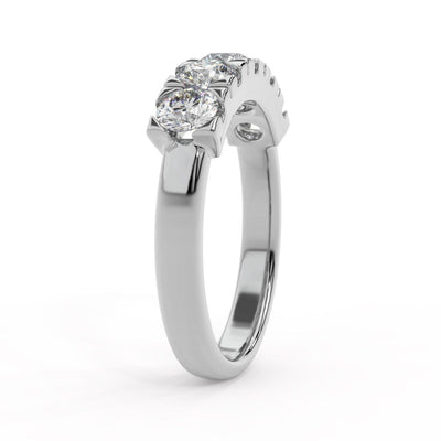 Classic 1.00Ct D/VVS Round Diamond Anniversary Ring, UK Hallmarked Gold