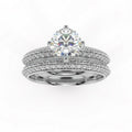 Round Diamond Knife Edge Bridal Set Engagement Ring