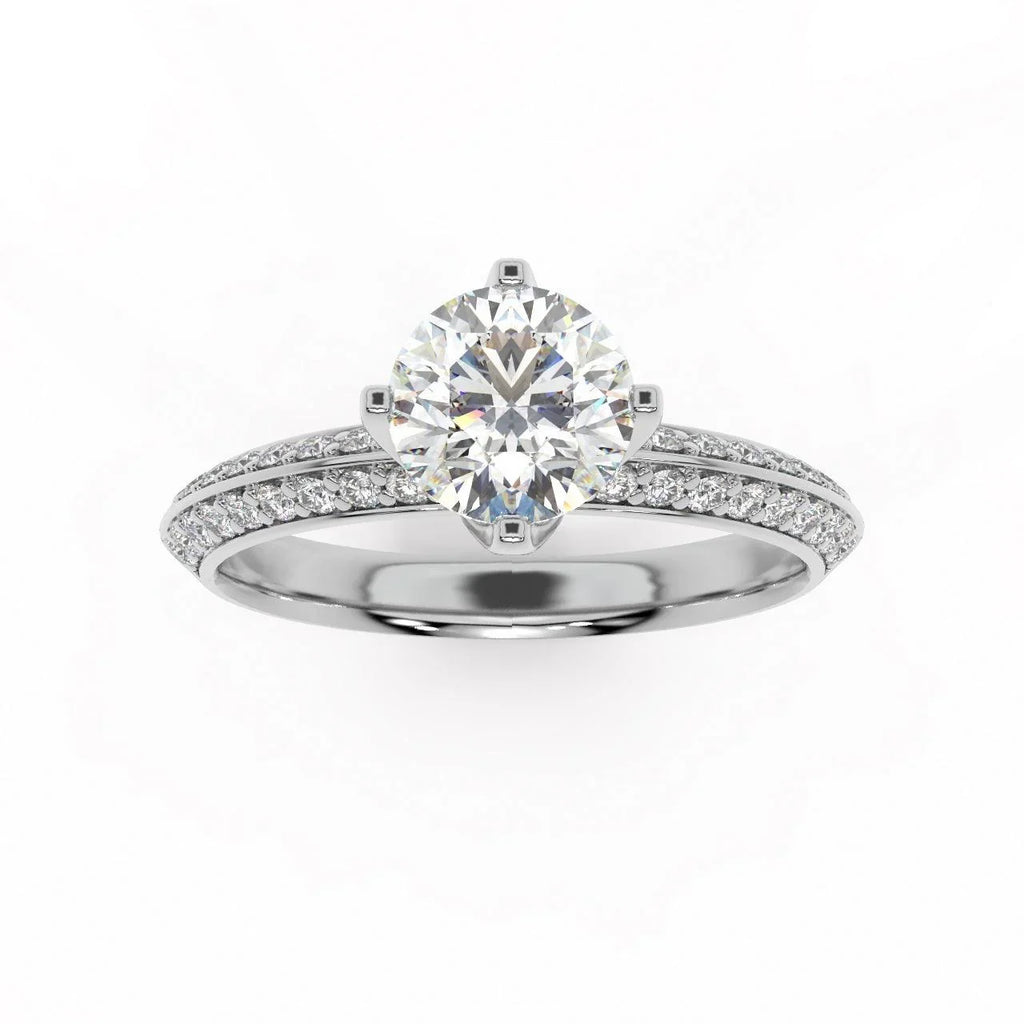 Round Diamond Knife Edge Engagement Ring