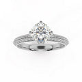 Round Diamond Knife Edge Engagement Ring