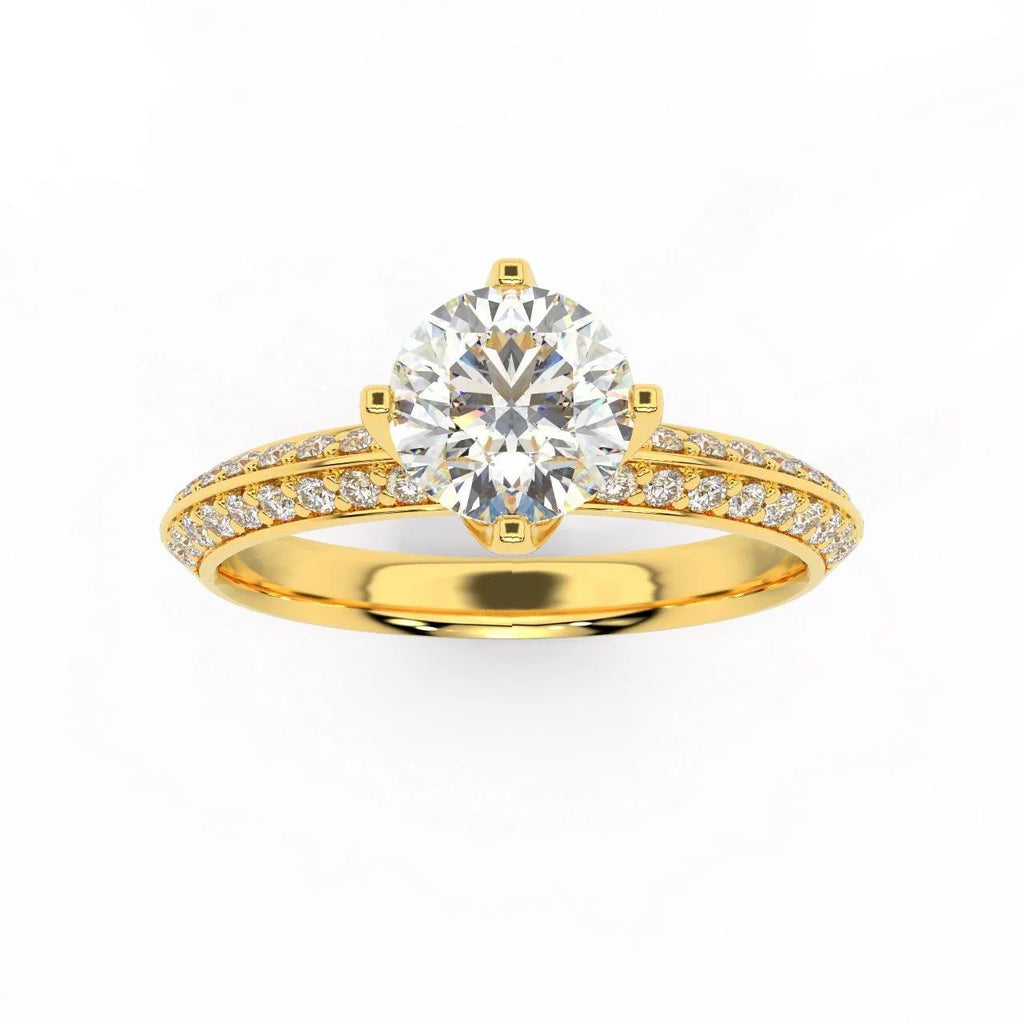 Round Diamond Knife Edge Engagement Ring