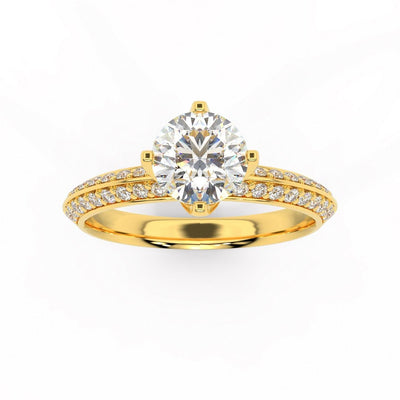 Round Diamond Knife Edge Engagement Ring