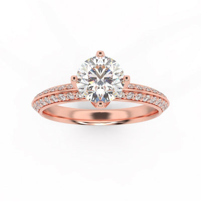 Round Diamond Knife Edge Engagement Ring